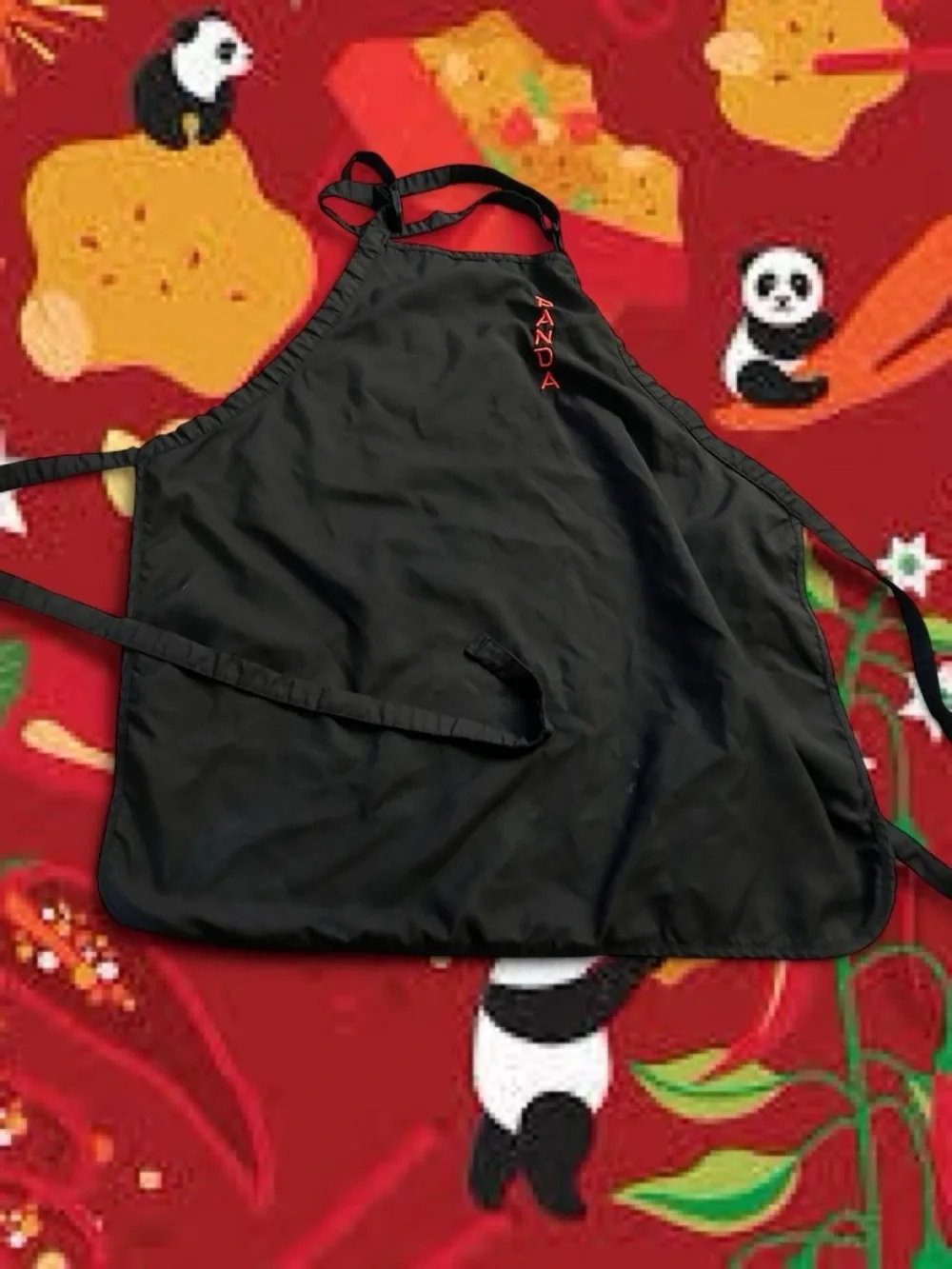 Black Cooking Apron with Neck Strap